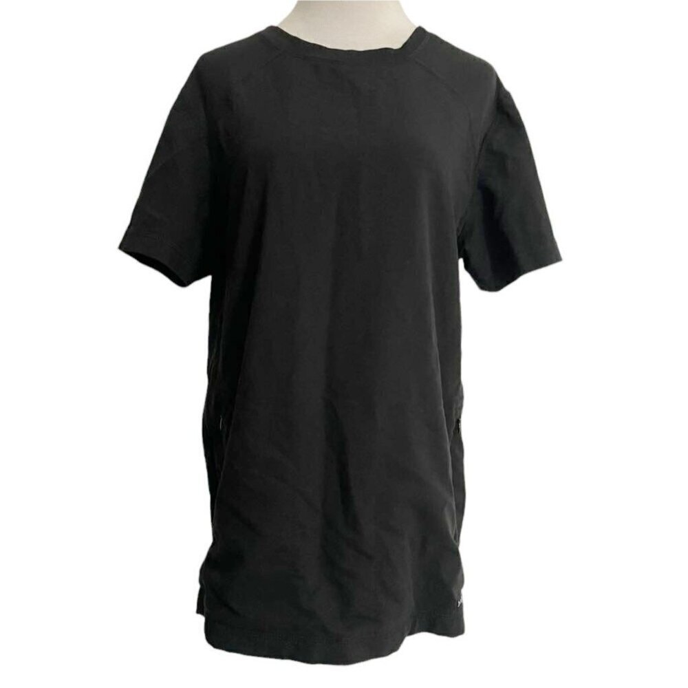 Jaanuu Size Medium Black Short Sleeve Scrub Top Uniform Nurse Doctor Healthcare